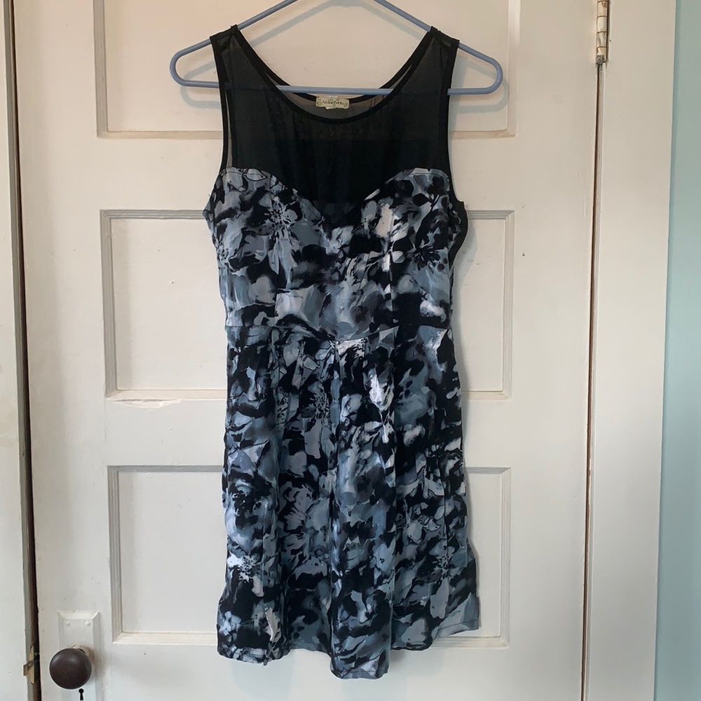 Blue and black dress